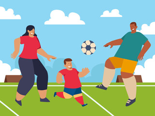 Mixed Family &ndash; Playing Soccer