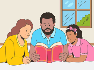 Mixed Family &ndash; Reading Together