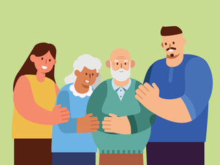 Mixed Family &ndash; Elderly with Young Adults