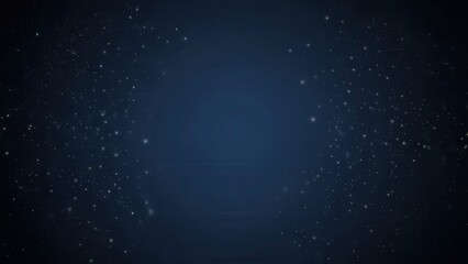 Dark blue background with scattered white sparkles and snowflakes