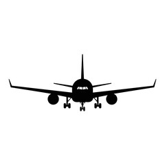 Airplane Silhouette Icon – Minimal Jet Flight Vector Design