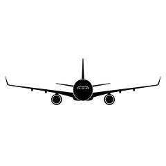 Airplane Silhouette Icon – Minimal Jet Flight Vector Design