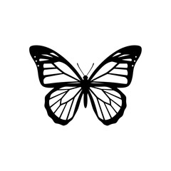 Elegant Butterfly Silhouette – Detailed Monarch Wing Vector Design