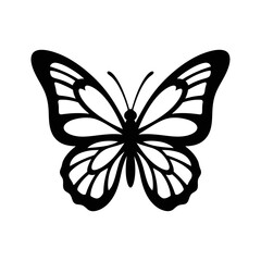 Elegant Butterfly Silhouette – Detailed Monarch Wing Vector Design