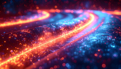 Abstract glowing lines with vibrant colors