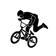 Fototapeta premium BMX Bike Rider Silhouette – Extreme Cycling Freestyle Stunt Vector