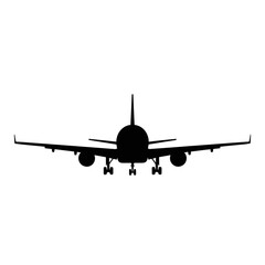 Airplane Silhouette Icon – Minimal Jet Flight Vector Design