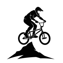 Obraz premium BMX Bike Rider Silhouette – Extreme Cycling Freestyle Stunt Vector