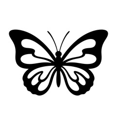 Elegant Butterfly Silhouette – Detailed Monarch Wing Vector Design