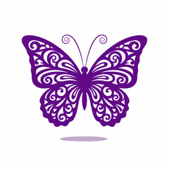 Elegant Butterfly Silhouette – Detailed Monarch Wing Vector Design