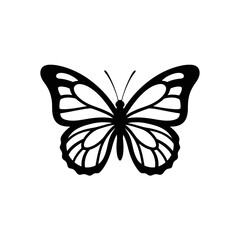 Elegant Butterfly Silhouette – Detailed Monarch Wing Vector Design