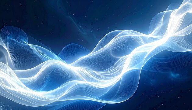 AI brand abstract background, flowing neural pathways made of glowing lines, soft holographic gradients, white & cobalt blue palette, futuristic corporate 2026 aesthetic.”