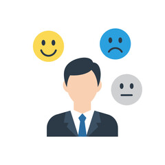 Customer Feedback Emotions Icon – User Review Mood Rating Vector