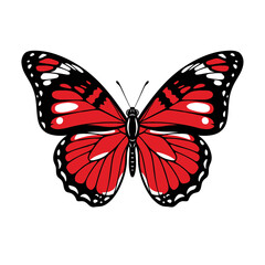 Elegant Butterfly Silhouette – Detailed Monarch Wing Vector Design