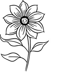 black and white flower