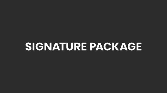 Signature Package Swirly Lines Text Animation 4K &ndash; Professional Promo for Premium Services, Bundles, and Elite Offers