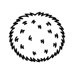 Stylized Bush Outline Drawing - Round Fluffy Plant Icon