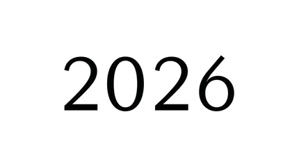 Celebrate the Year 2026 with this Bold Graphic, Perfect for New Year's Designs, Calendars, and Future-Focused Marketing Campaigns