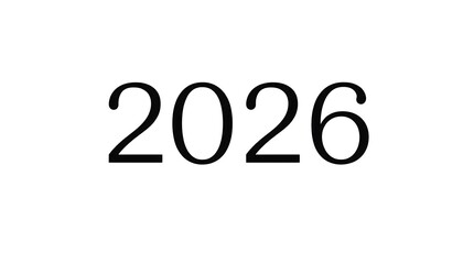 Announcing the Year 2026 with Bold Typography for Future Events, Celebrations, and Projections, Ideal for Calendars, Invitations, and Reports