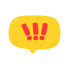 Obraz premium Yellow Speech Bubble With Three Red Exclamation Marks