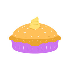 Sweet Homemade Pie Cartoon Illustration