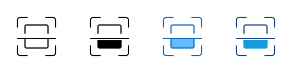Scan Multiple Style Icon Design Vector - square frame symbol representing scanning a barcode or QR code for payment or product info