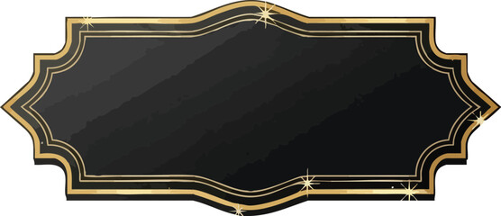 Ornate black and gold banner with sparkling details for elegant design