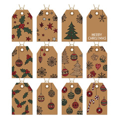 Set of Christmas Price Tags and Labels Illustration