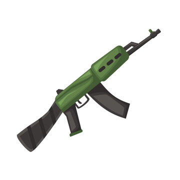 Rifle icon, rifle vector illustration, gun clip art, assault rifle automatic weapon military gunflat cartoon style