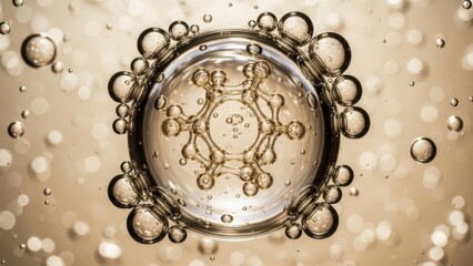 Encapsulated Molecule in a Shimmering Liquid