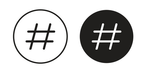 Hashtag icons vector collection for web designs. flat icons