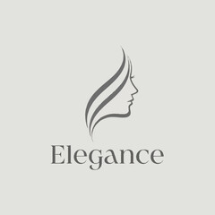 Elegant Woman Profile Logo Design.