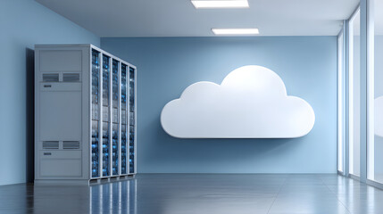 Cloud computing data center with server racks