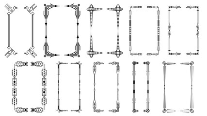 Set Black Simple Line Collection Different Doodle Brackets, Parentheses, Braces Elements Vector Design Style Sketch Isolated Illustration For Banner