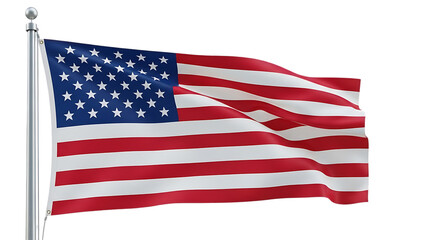 The American flag waving proudly in the wind a symbol of freedom and independence on a clear day
