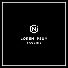 jn or nj hexagon logo