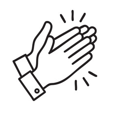 Obraz premium Clapping hands linear icon vector on white background for web and app
