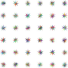Colorful star pattern vector illustration on a white background graphic design