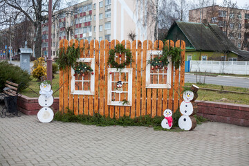 Christmas and New Year decorations in the city for the New Year 2026