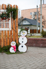 Christmas and New Year decorations in the city for the New Year 2026