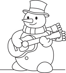 Snowman Coloring Pages Cute Winter Holiday Line Art for Kids