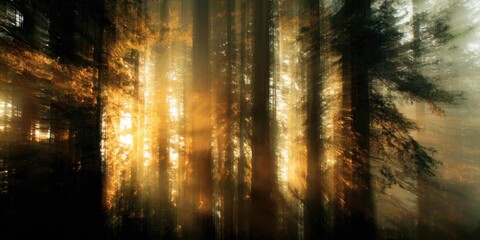 Abstract Forest Sunlight Motion Blur.