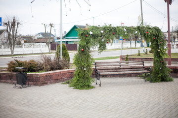 Christmas and New Year decorations in the city for the New Year 2026