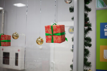 Christmas and New Year decorations in shopping malls for the New Year 2026