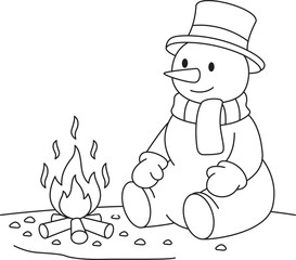 Snowman Coloring Pages Cute Winter Holiday Line Art for Kids