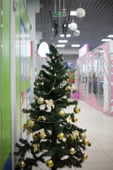 Christmas and New Year decorations in shopping malls for the New Year 2026