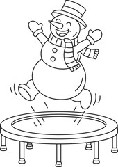 Snowman Coloring Pages Cute Winter Holiday Line Art for Kids