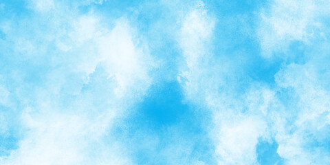 Fototapeta premium Light sky blue watercolor background, Abstract beautiful light blue cloudy sky concept for design template, illustration art marble painting sky, abstract design watercolor picture painting .