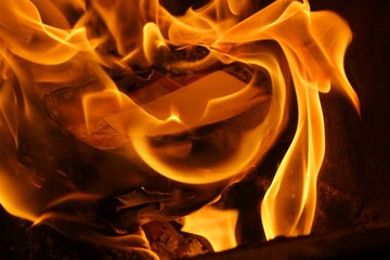 FIRE, FLAME INFERNO close up image