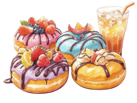 sweet donat with topping